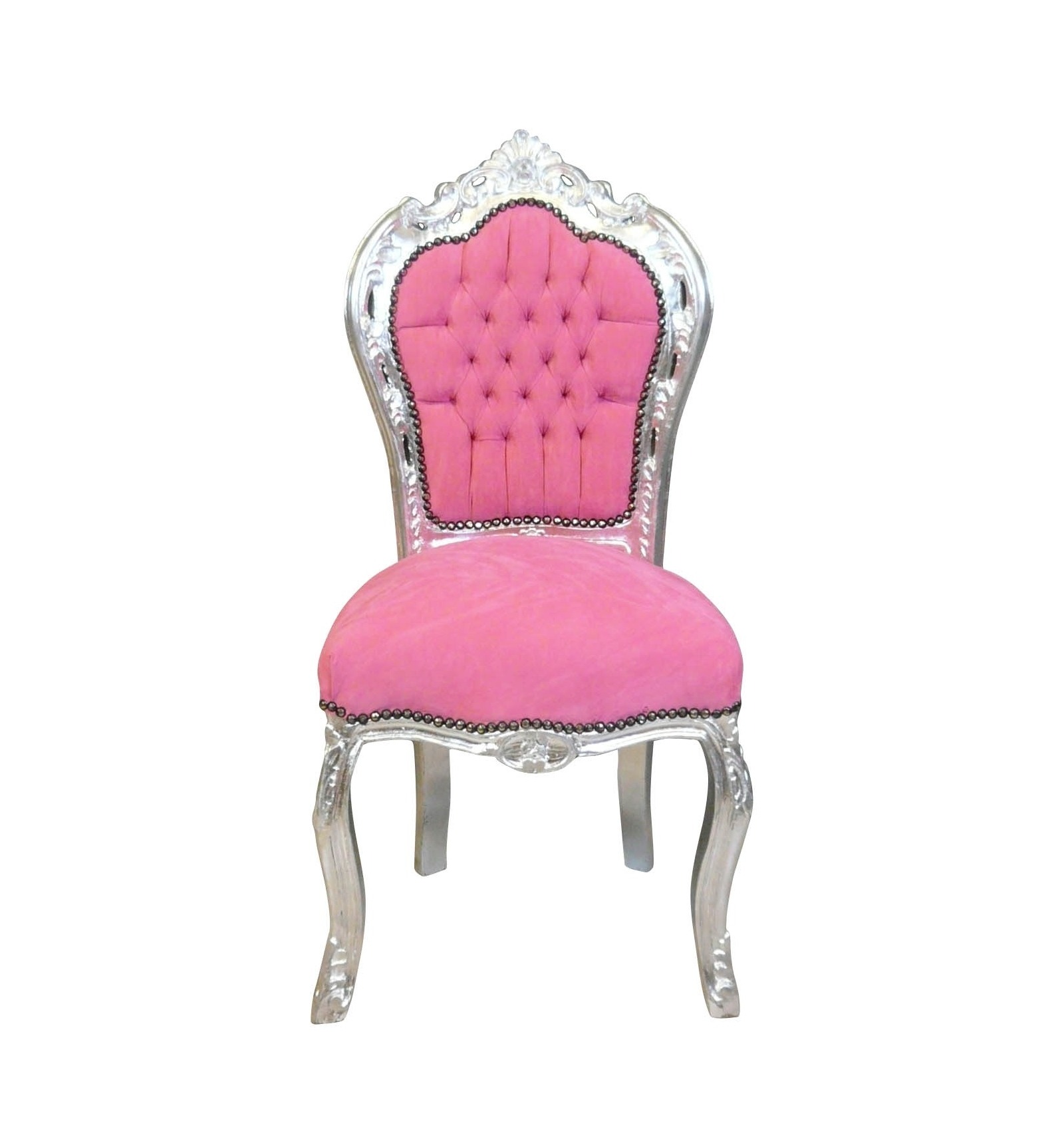 chaise baroque rose et blanche