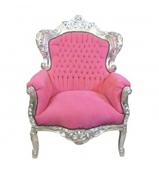 Pink baroque armchair