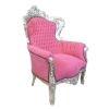 Vaaleanpunainen barokki nojatuoli - barokin puuhuonekalut -