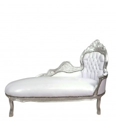 Baroque white and silver daybed