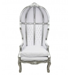 Barokní židle bílá kočár