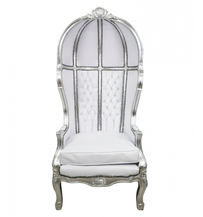Barokk szék, fehér edző - barokk bútor - 
