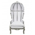 Barokní židle bílá trenér - barokní nábytek - 