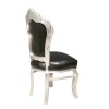 Černý barokní stříbrné masivní dřevěná židle