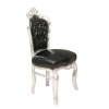 Baroque black leatherette chair