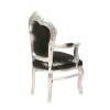 Baroque black armchair in solid silver wood
