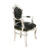 Baroque armchair black and silver wood - Baroque furniture