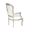 Barokk szék Louis XV-fehér és ezüst - fotelek Louis XV. -