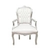 Barokk szék Louis XV-fehér és ezüst - fotelek Louis XV. -