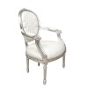 Barocker weißer Sessel im Stil Louis XVI
