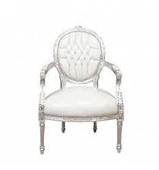 Biały barokowy fotel w stylu Ludwika XVI