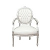 Biały fotel barokowy styl Ludwika XVI