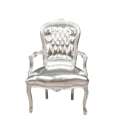 Baroque armchair Louis XV silver