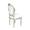 Krzesło Ludwik XVI biały i srebrny styl