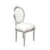 Białe krzesło Louis XVI srebrny