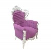 Purple baroque armchair - Classic style furniture - 