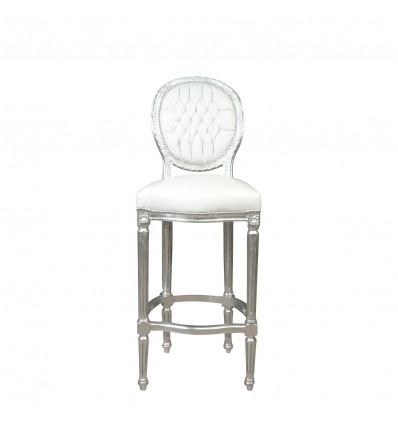 Witte barokke bar stoel van Lodewijk XVI-stijl