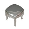 Baroque silver pouf - Baroque lounge furniture - 