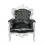 Baroque armchair black and silver wood