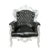 Barokowy fotel hebanu i srebra royal - 