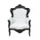 White and black baroque armchair