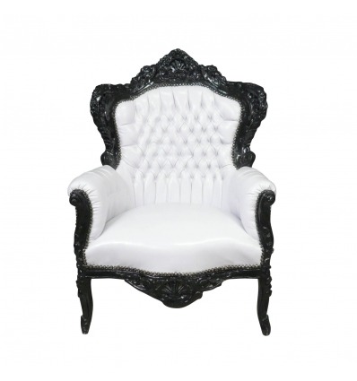 White and black baroque armchair