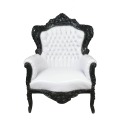 Barock Sessel in Weiß und Schwarz