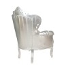 Baroque silver armchair - Silver living room furniture