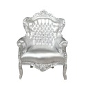Srebrny barokowy fotel