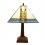Tiffany bordlampe lampe mission - hvid og blå skygge