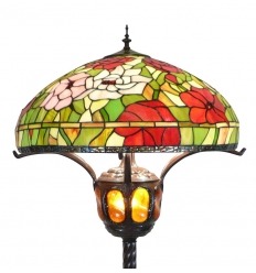 Stojací lampa Tiffany s velkým odstínem