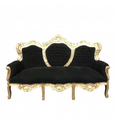 Barokk kanapé fekete és arany - barokk bútor - 
