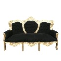 Sofá barroco negro y dorado - Muebles barrocos - 
