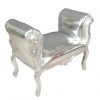 Fotel w stylu barokowym drewna srebrny