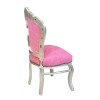 Baroque chair pink and silver - Baroque chair