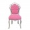 Baroque chair pink and silver