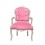 Louis XV armchair pink and silver wood