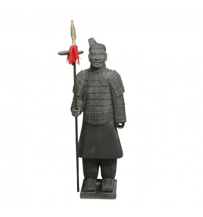 Chinesische Infanterie Soldat Statue 100 cm Terrakotta -