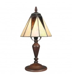 Tiffany tafellamp lamp art deco met parelmoer wit glas-in-lood