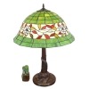 Tiffany lamp with green and white stained glass