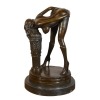Statua in bronzo erotico nudo di donna in stile art-deco Mobili - 