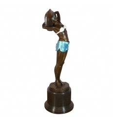 Socha v bronzové art deco - žena v plavkách