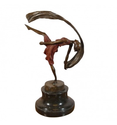 Bronze-Statue af en danser. Skulptur i art deco - -