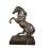 Sculpture en bronze cheval cabré sur socle marbre