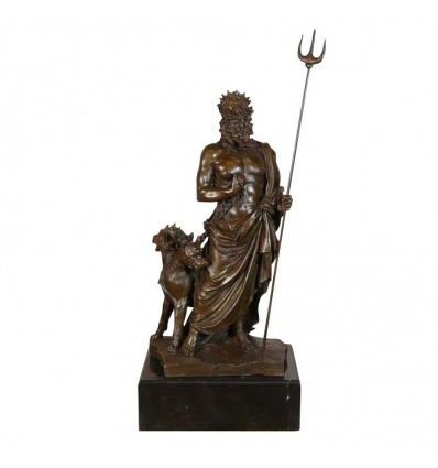 Bronzen Standbeeld van een Pluto chaining Poortwachters, mythologie - 
