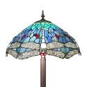 Lampadaire Tiffany avec un décor de libellules - Luminaires art déco - 