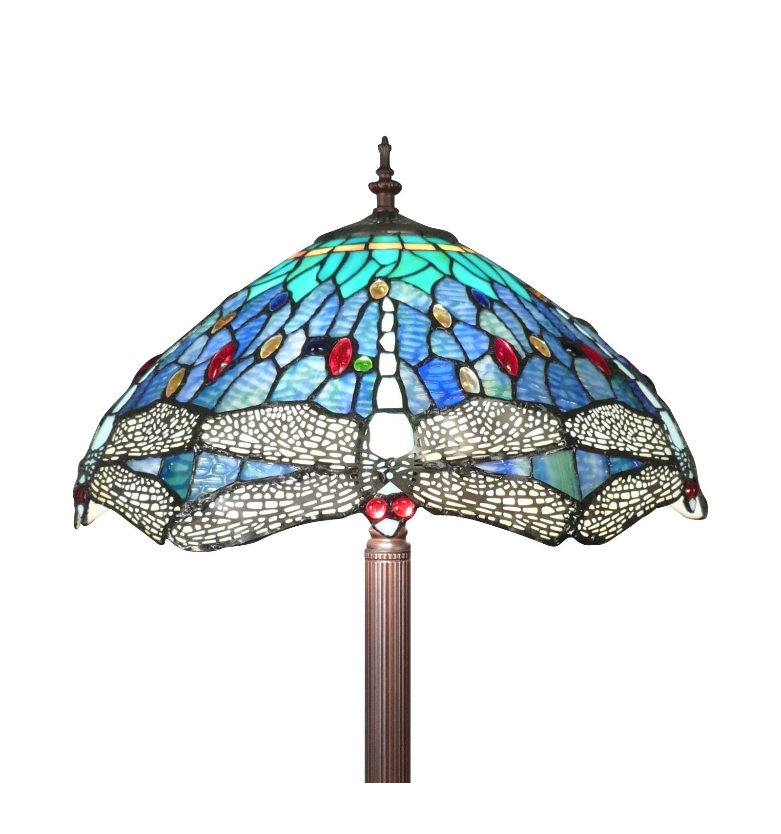 vocaal steen Betekenisvol Tiffany Vloerlamp met libelle decor - Tiffany lampen