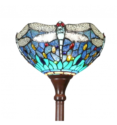 Blå och gröna Dragonfly Tiffany lampa - 