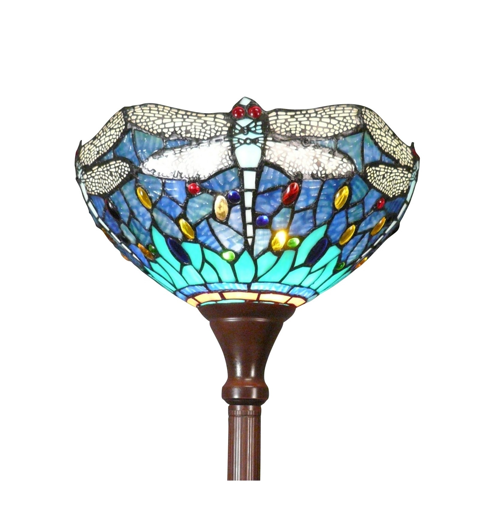 Tiffany floor lamp dragonfly blue and green Tiffany lamps