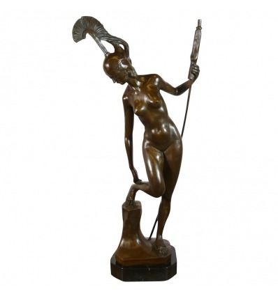 Bohyně Athéna - socha z bronzu z řecké mytologie - 